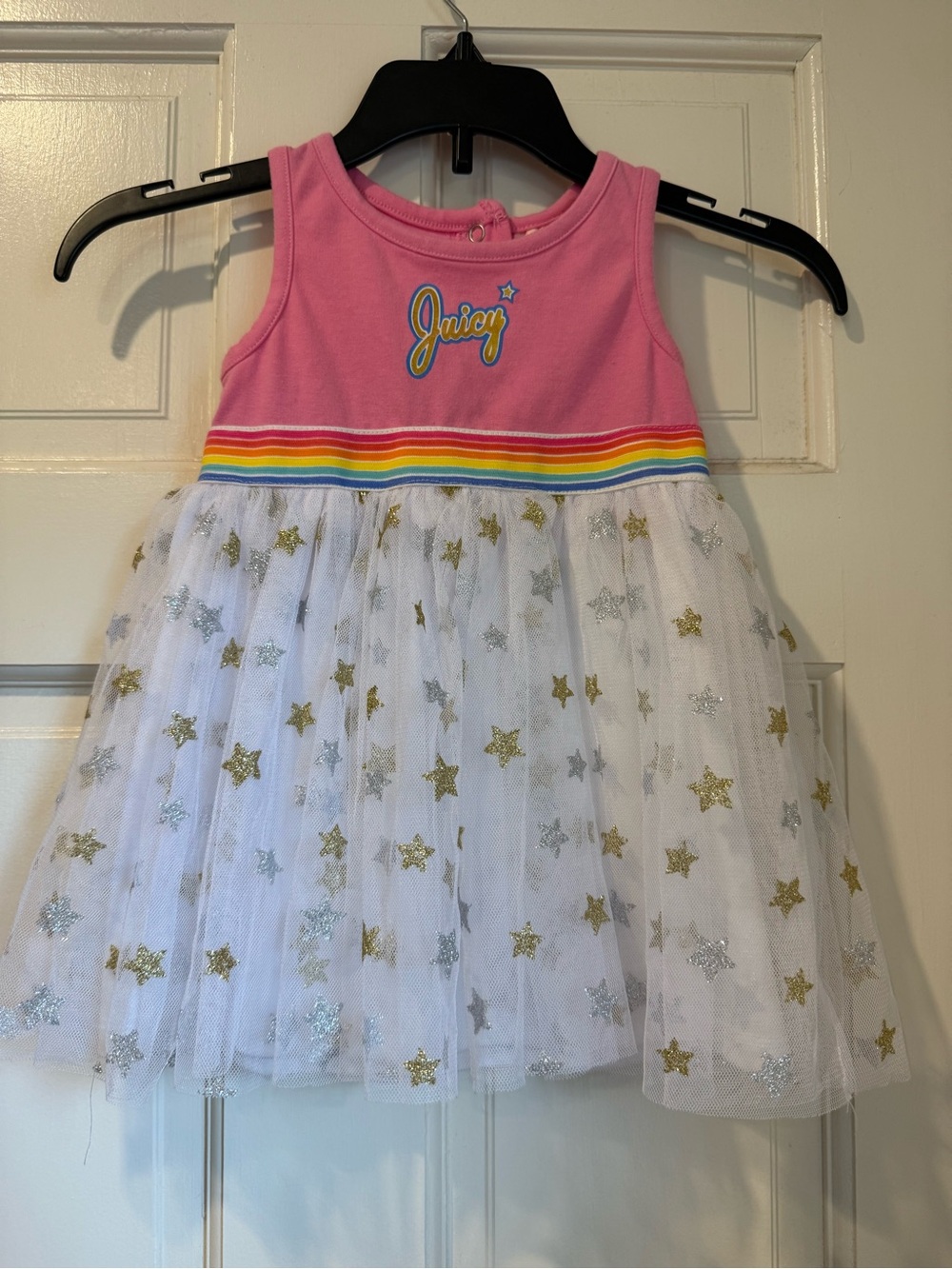 Juicy Couture Pink Logo Tank with Gold Accent Stars